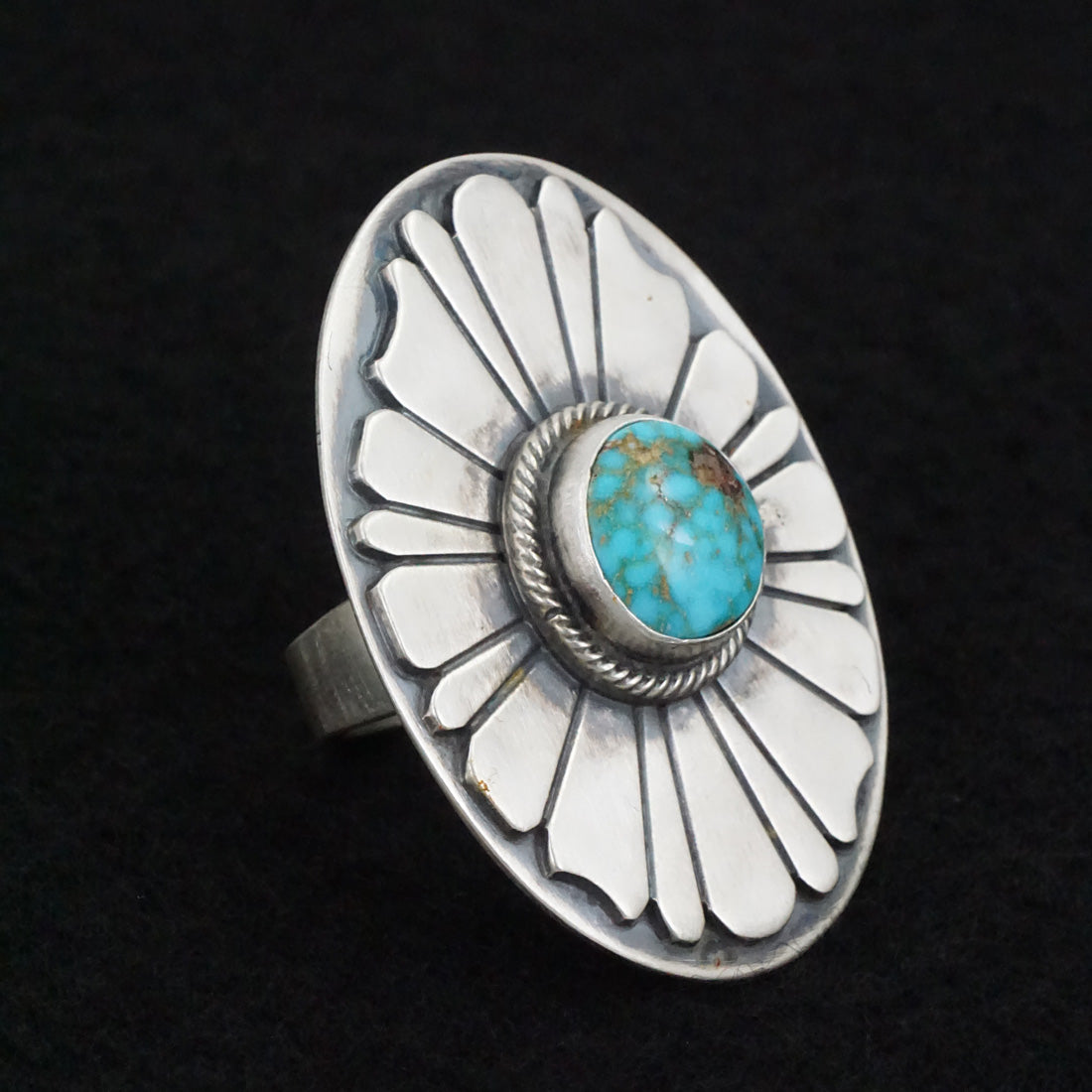 Marita Benally Turquoise & Sterling Silver Ring Size 8.5