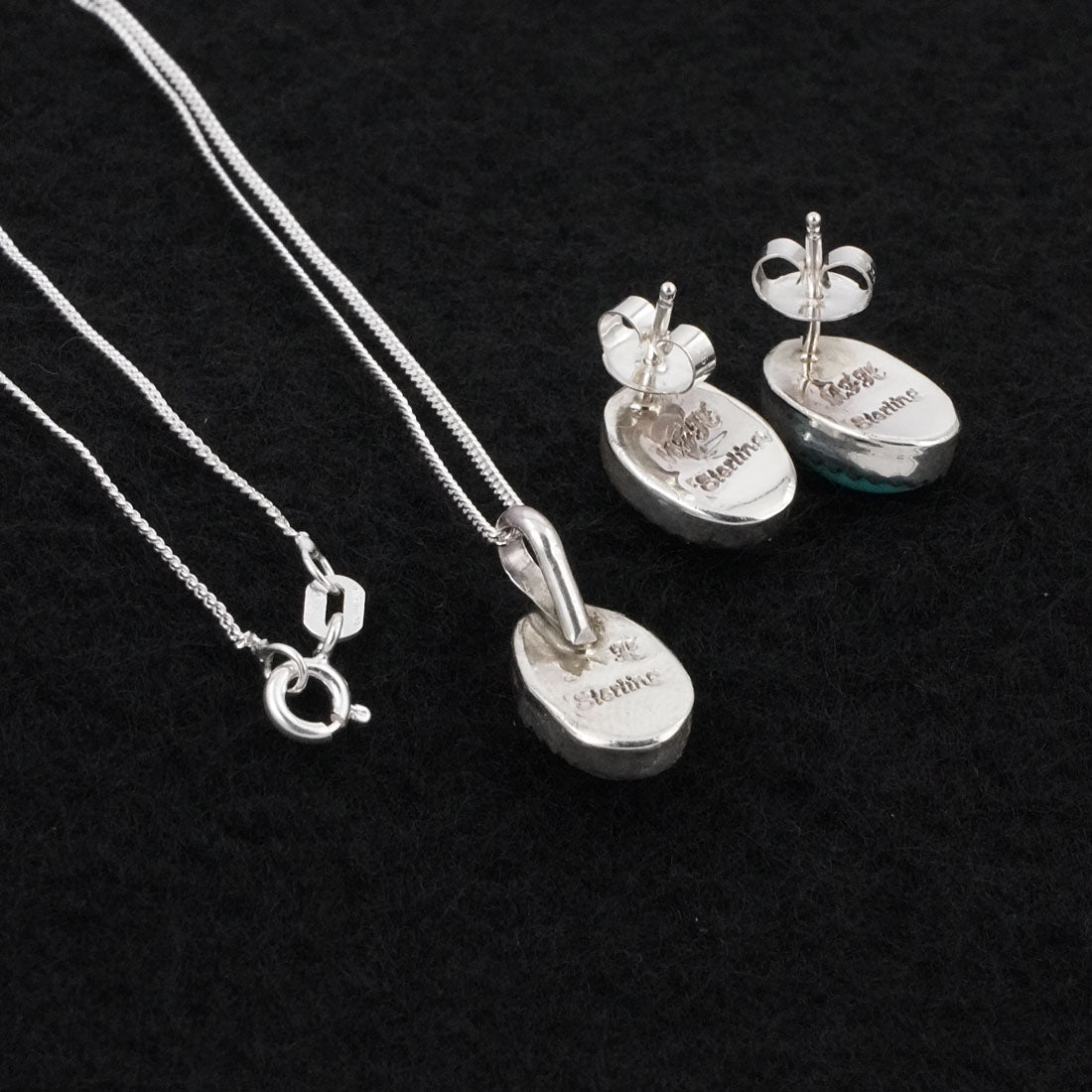 Murray Hannaweeka Turquoise & Sterling Silver Necklace Set
