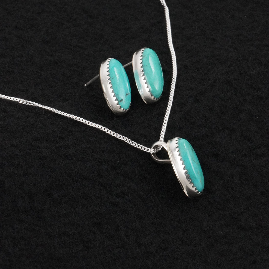 Murray Hannaweeka Turquoise & Sterling Silver Necklace Set