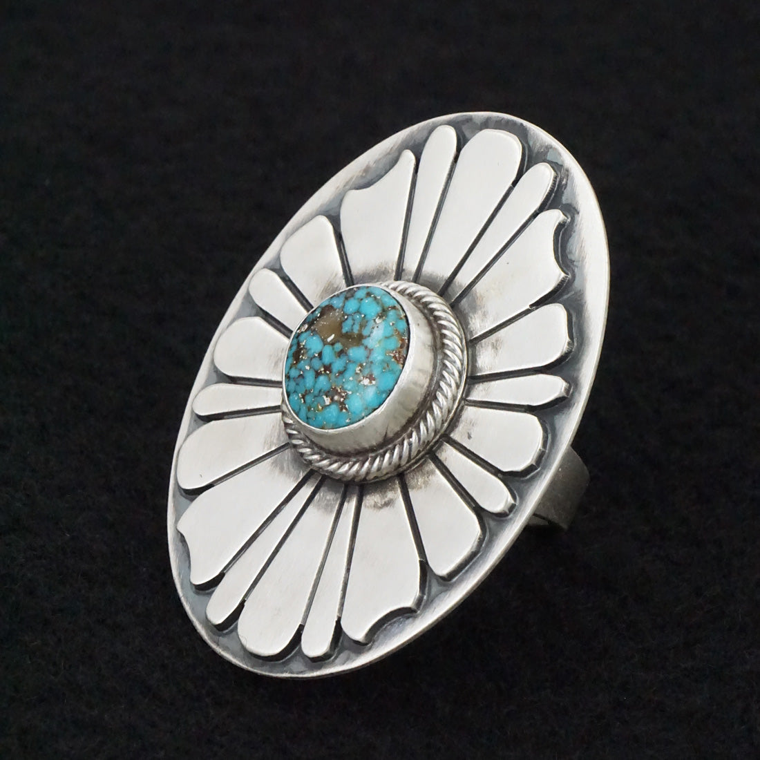 Marita Benally Turquoise & Sterling Silver Ring Size 7