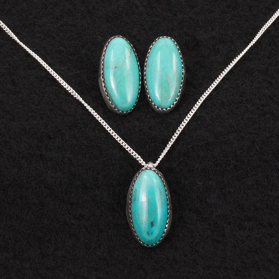 Murray Hannaweeka Turquoise & Sterling Silver Necklace Set