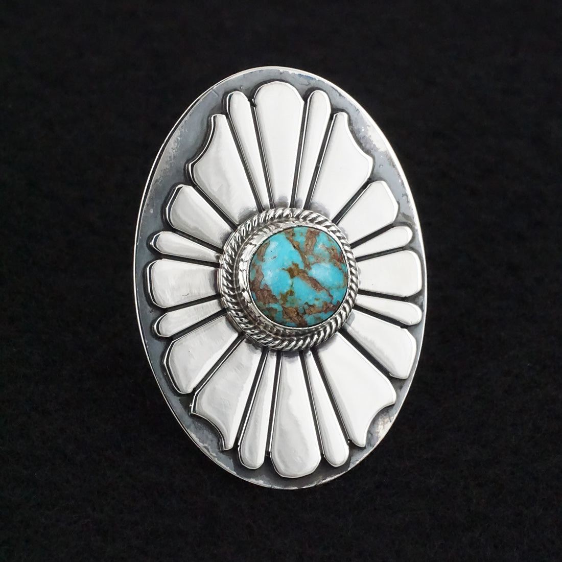 Marita Benally Turquoise & Sterling Silver Ring Size 8