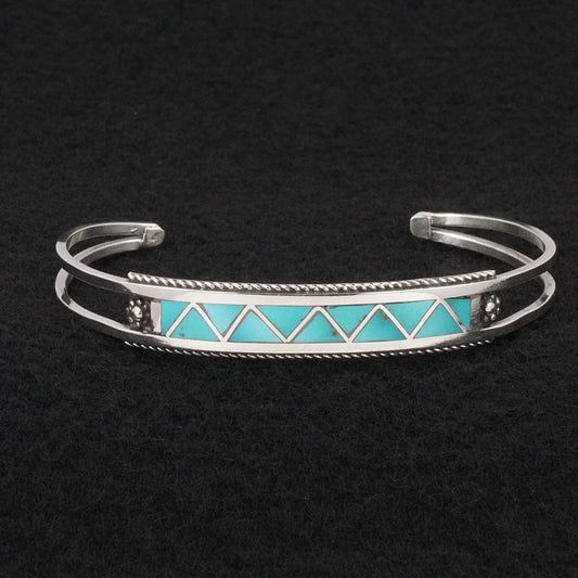 Claudine Haloo Turquoise & Sterling Silver Bracelet