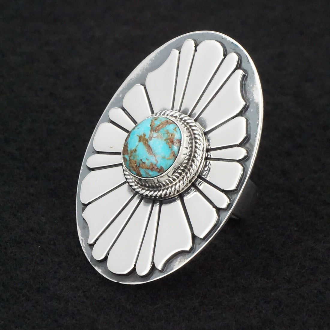 Marita Benally Turquoise & Sterling Silver Ring Size 8