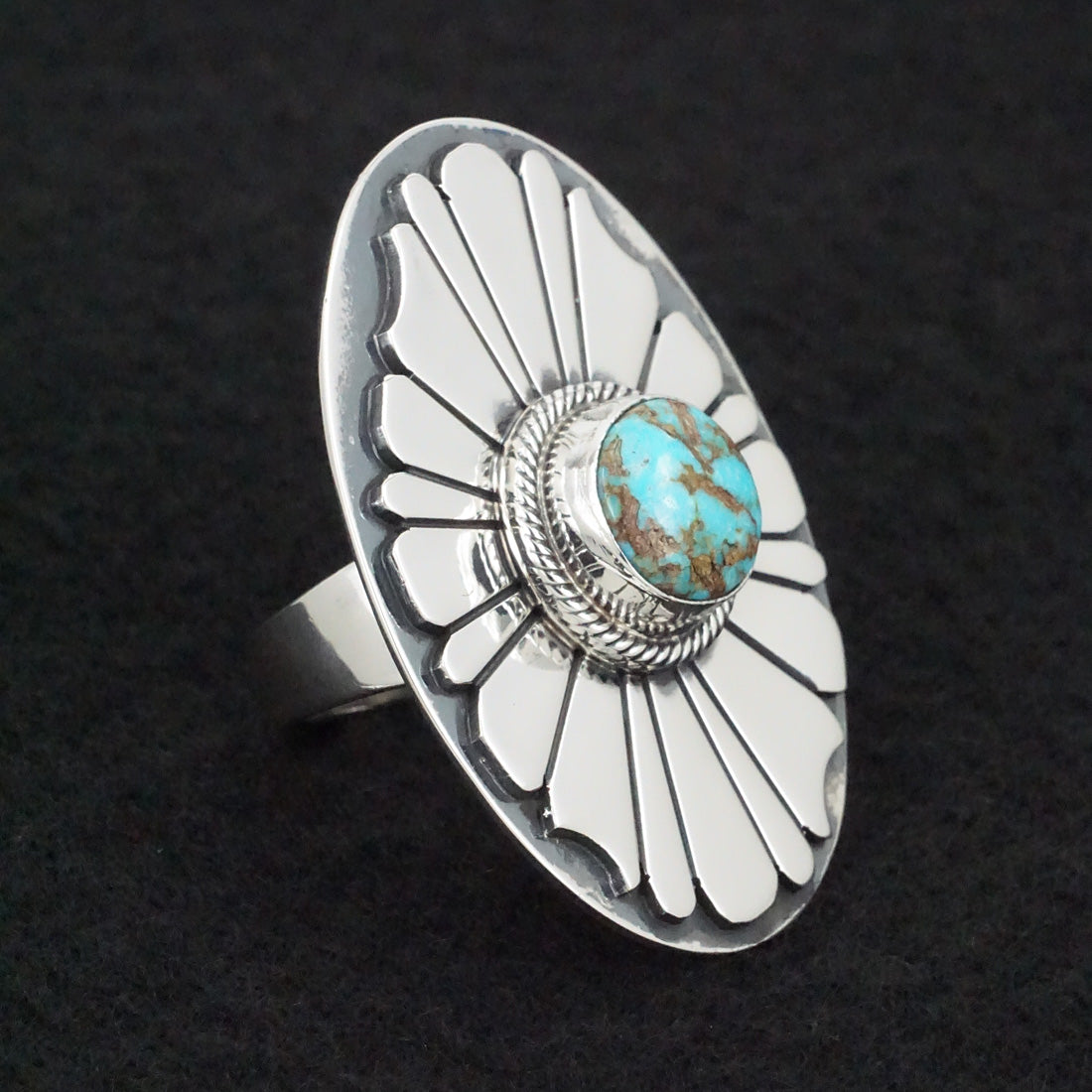 Marita Benally Turquoise & Sterling Silver Ring Size 8