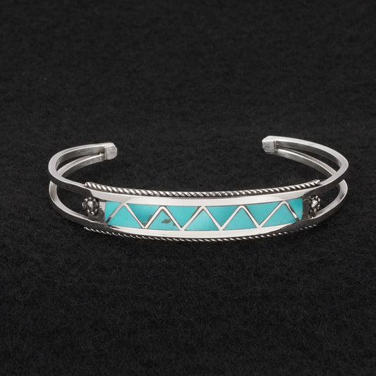 Claudine Haloo Turquoise & Sterling Silver Bracelet