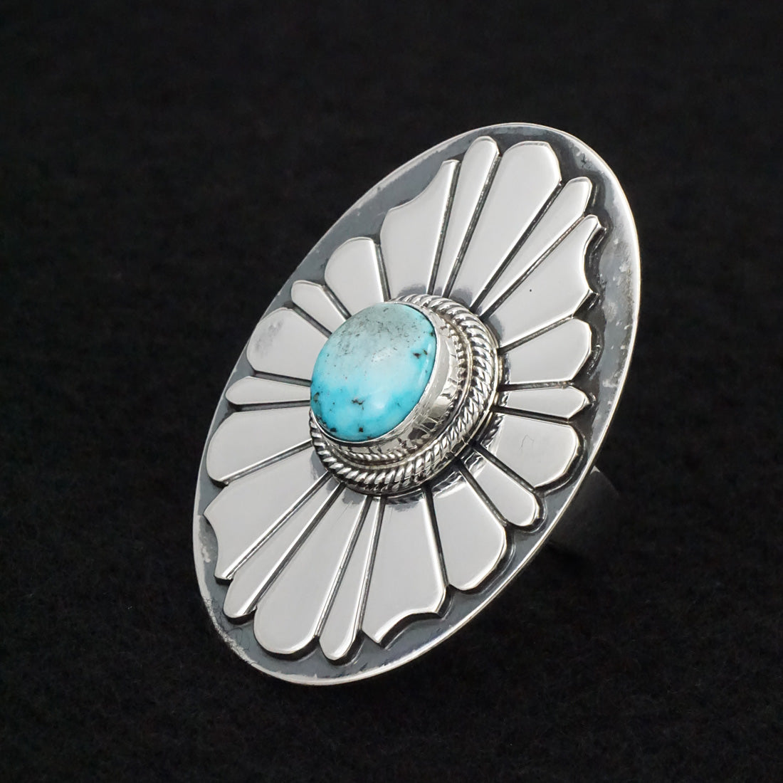 Marita Benally Turquoise & Sterling Silver Ring Size 9