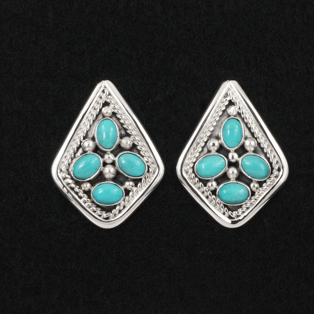 Chester Charley Turquoise & Sterling Silver Earrings