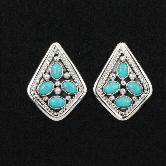 Chester Charley Turquoise & Sterling Silver Earrings
