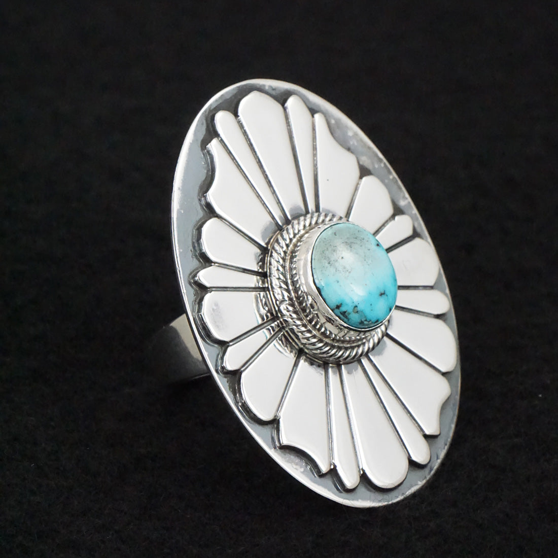 Marita Benally Turquoise & Sterling Silver Ring Size 9