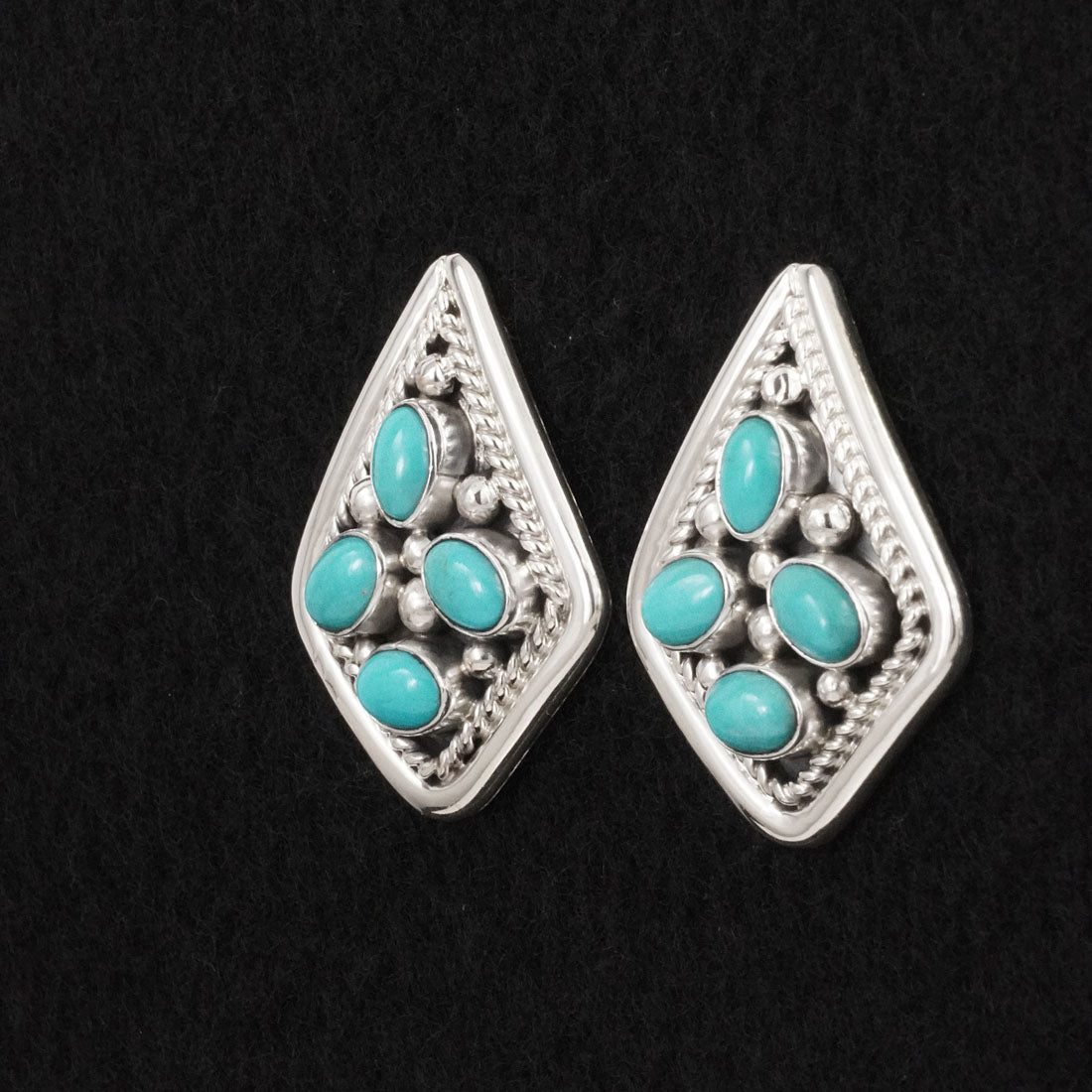 Chester Charley Turquoise & Sterling Silver Earrings