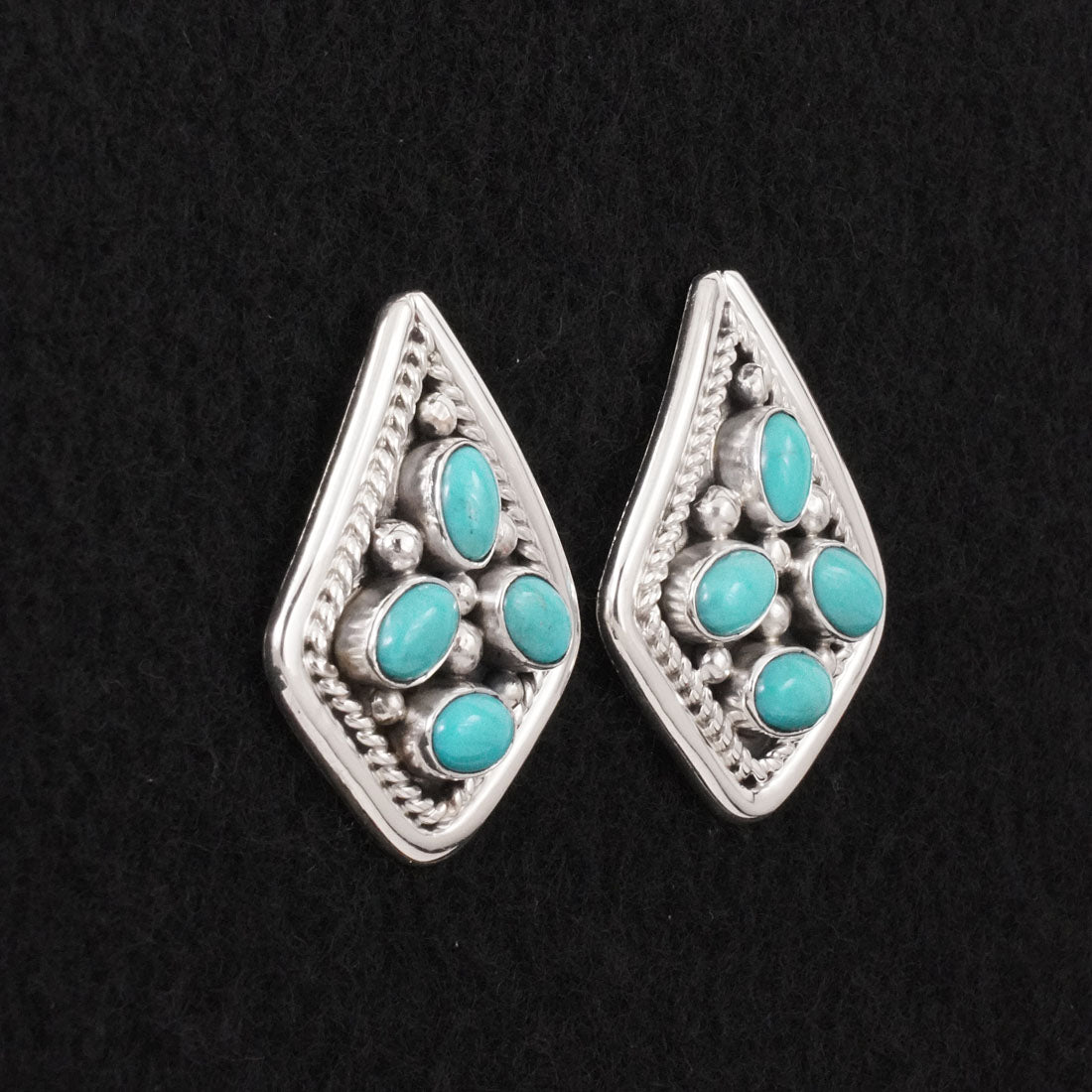 Chester Charley Turquoise & Sterling Silver Earrings