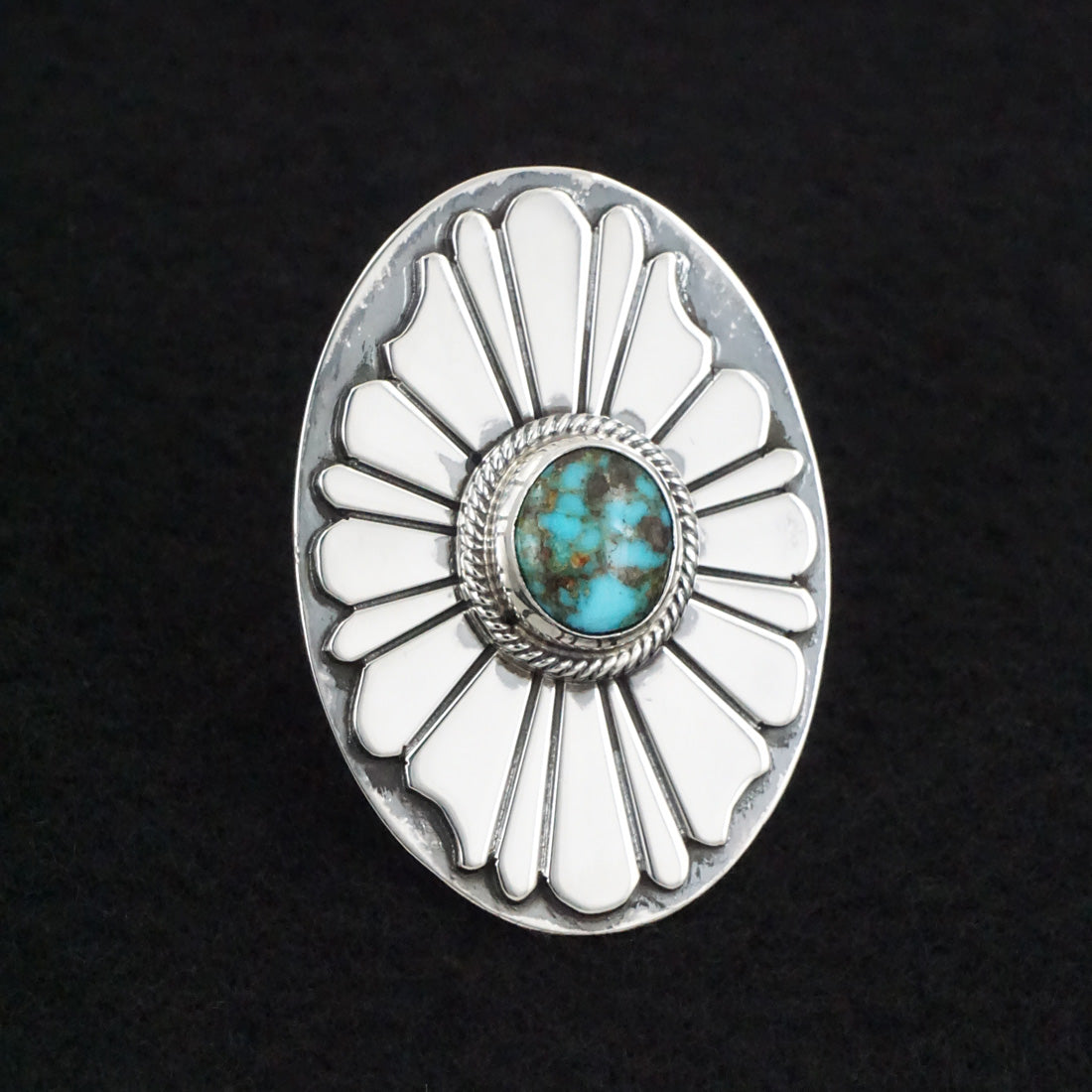 Marita Benally Turquoise & Sterling Silver Ring Size 7.5