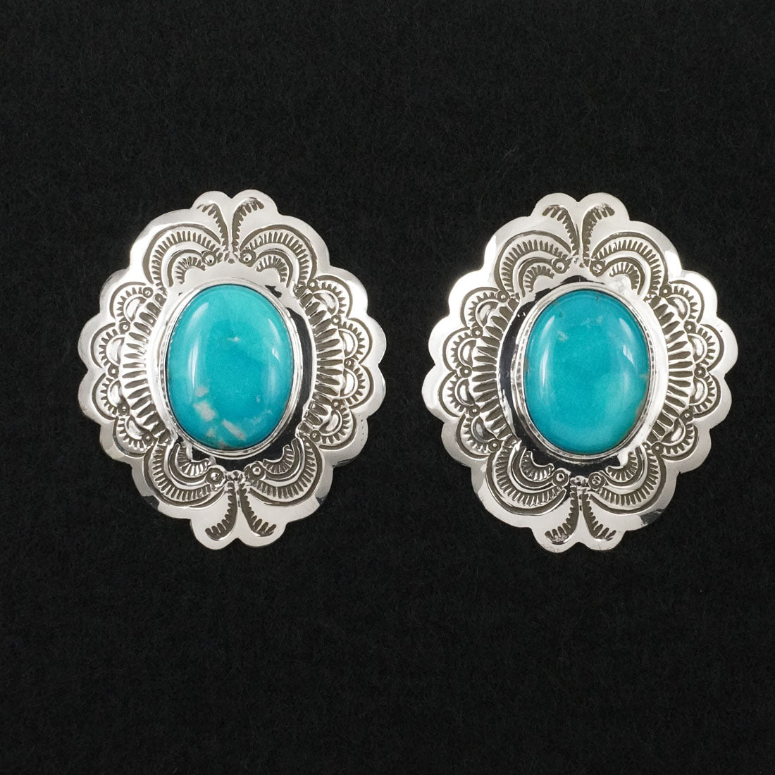 Arnold Blackgoat Turquoise & Sterling Silver Earrings