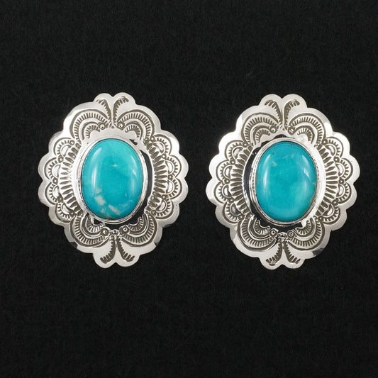 Arnold Blackgoat Turquoise & Sterling Silver Earrings