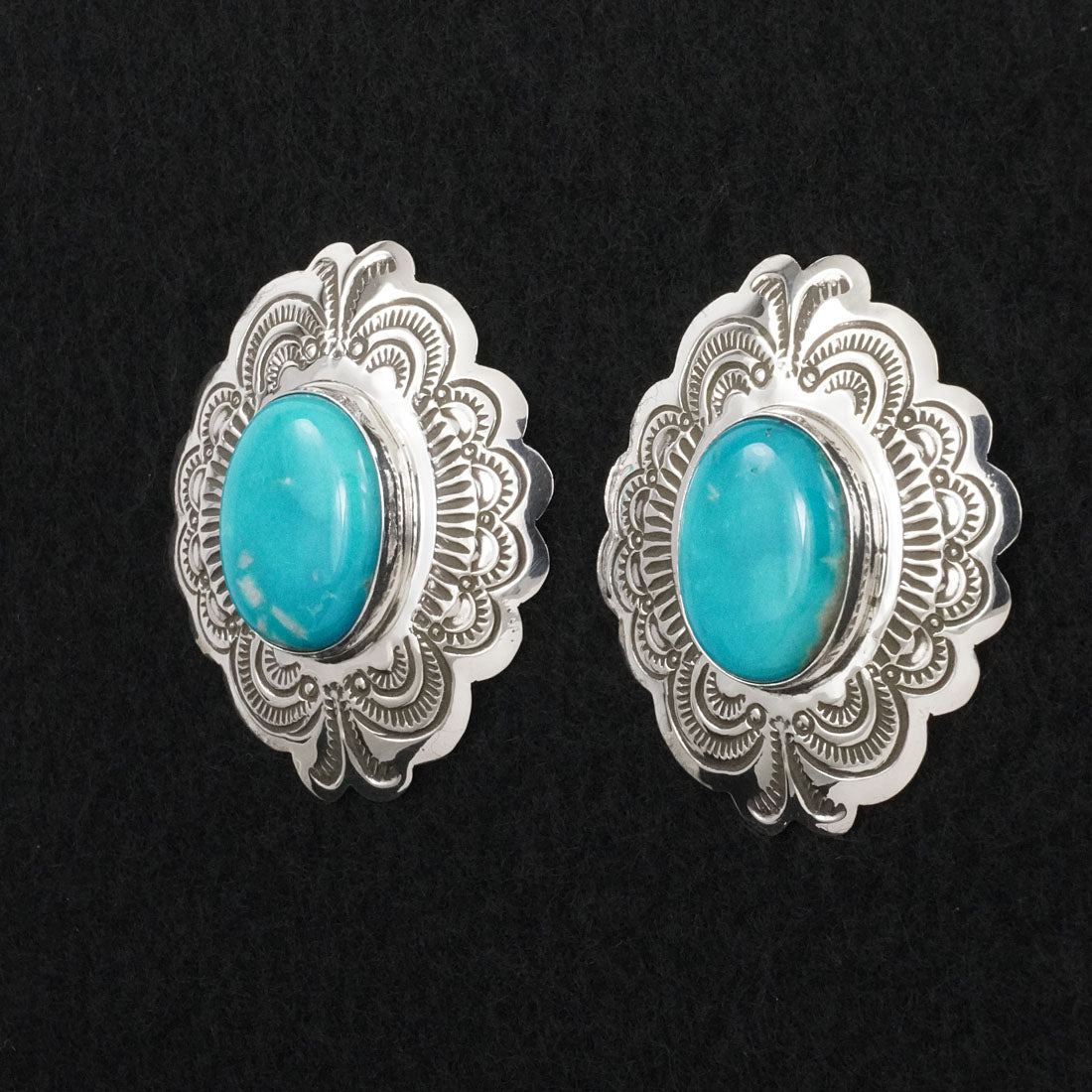 Arnold Blackgoat Turquoise & Sterling Silver Earrings