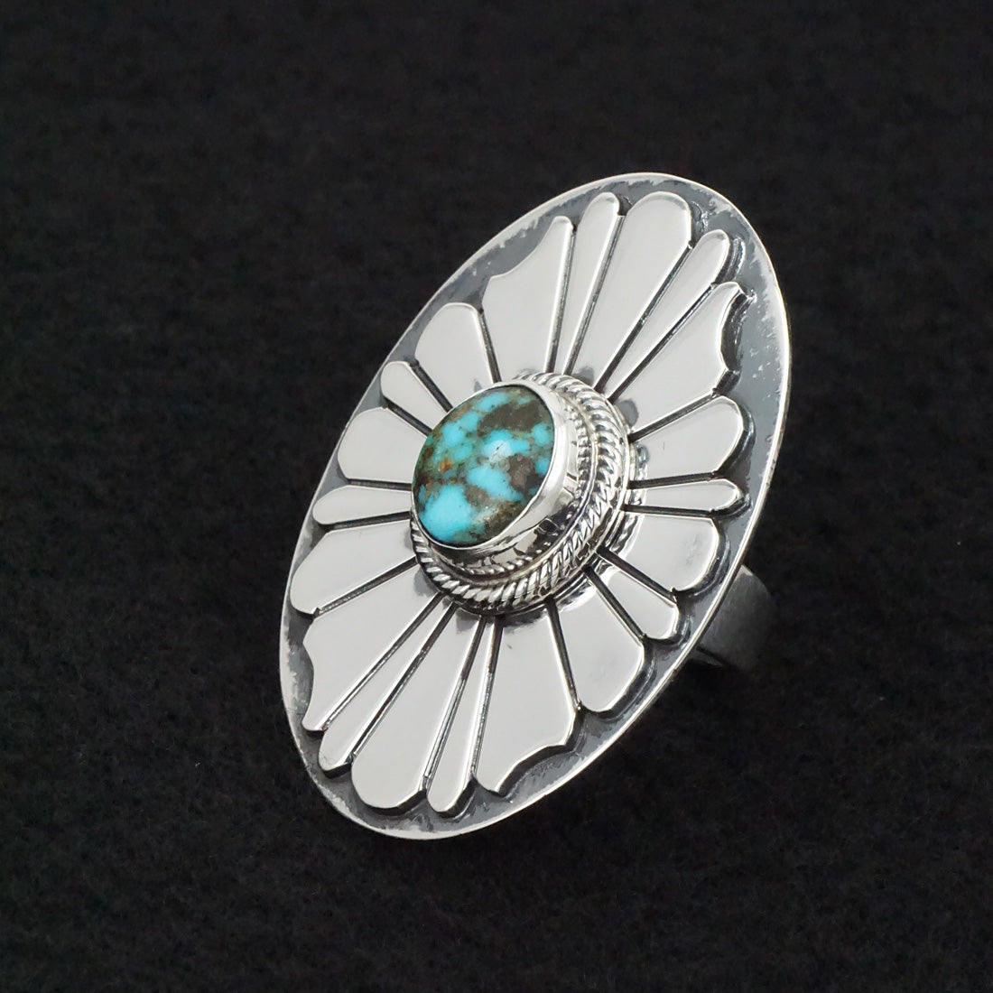 Marita Benally Turquoise & Sterling Silver Ring Size 7.5