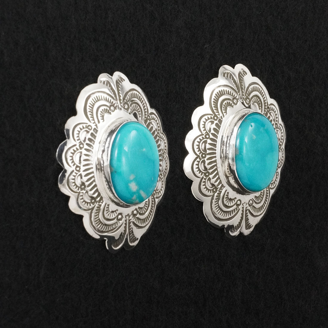 Arnold Blackgoat Turquoise & Sterling Silver Earrings