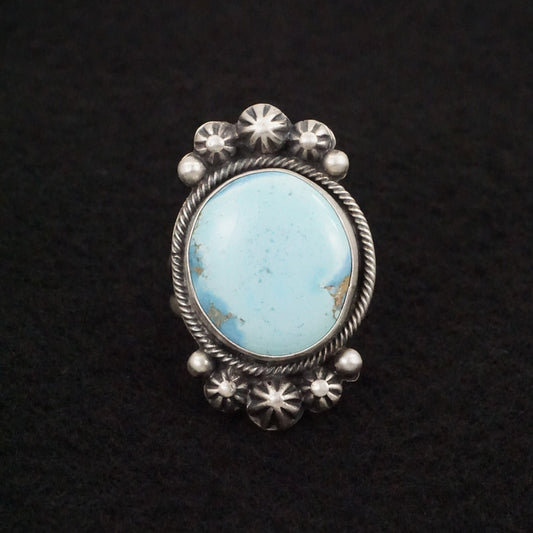 Bobby Johnson Turquoise & Sterling Silver Ring Size 8.5