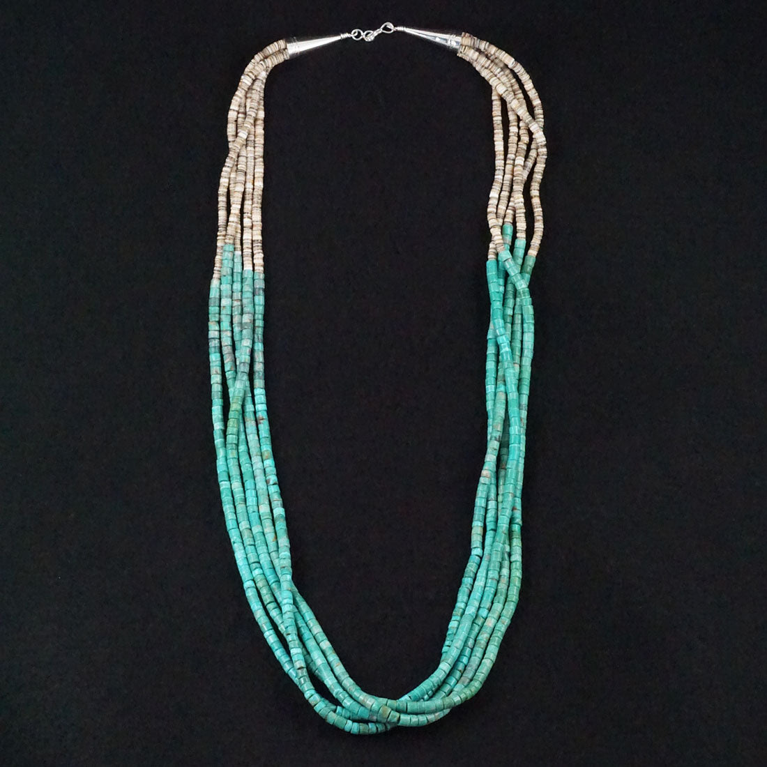 Joe Garcia Turquoise, Shell & Sterling Silver Necklace