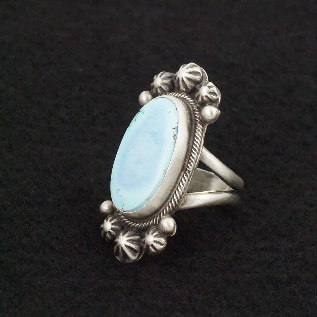 Bobby Johnson Turquoise & Sterling Silver Ring Size 6.5