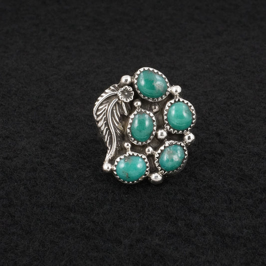Priscilla Reeder Turquoise & Sterling Silver Ring Size 7