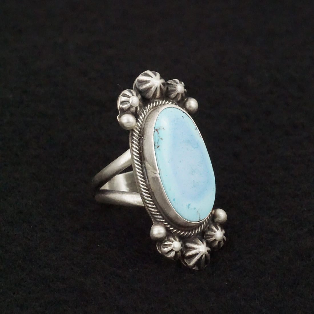 Bobby Johnson Turquoise & Sterling Silver Ring Size 6.5