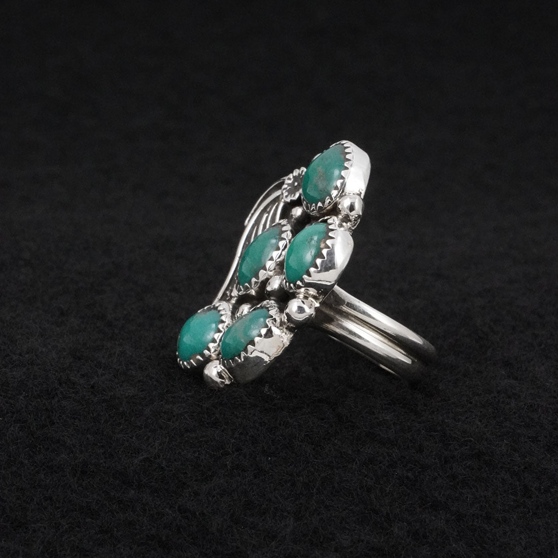 Priscilla Reeder Turquoise & Sterling Silver Ring Size 7