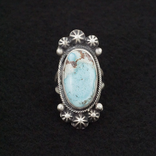 Bobby Johnson Turquoise & Sterling Silver Ring Size 6.5