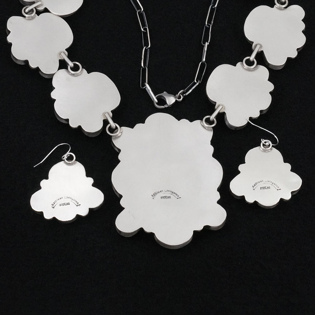 Kathleen Livingston Turquoise & Sterling Silver Necklace Set