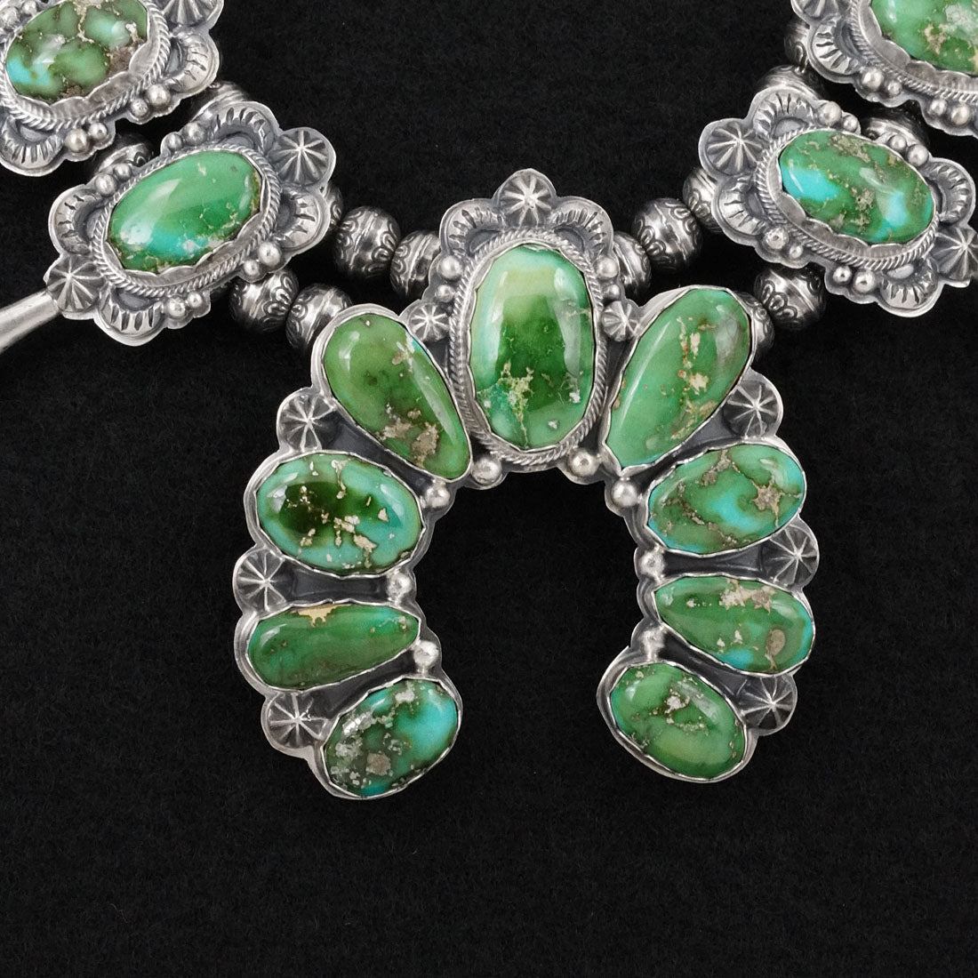 Randy Boyd Turquoise & Sterling Silver Squash Blossom Set