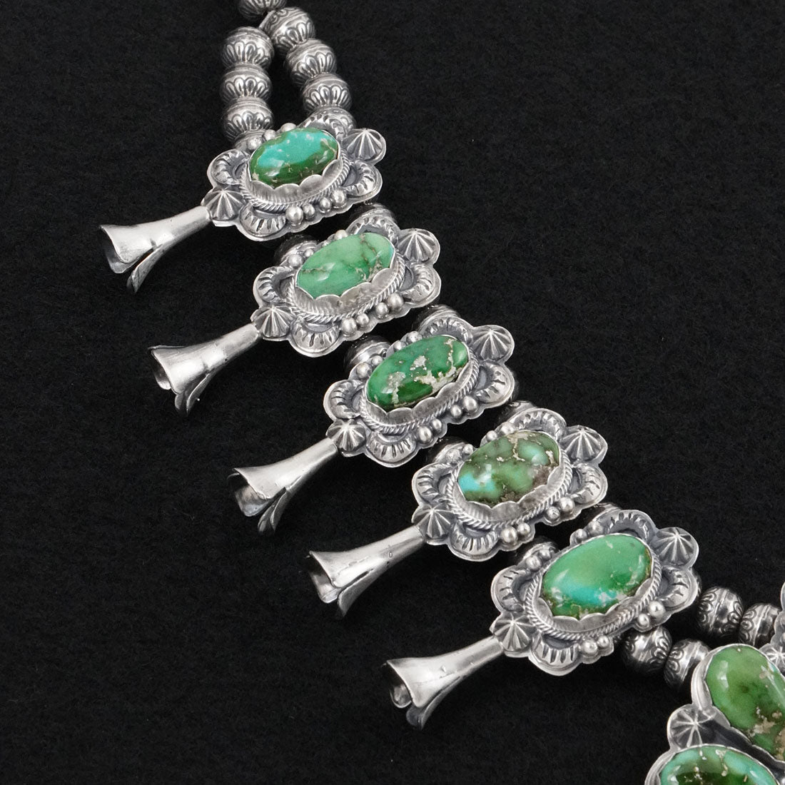 Randy Boyd Turquoise & Sterling Silver Squash Blossom Set