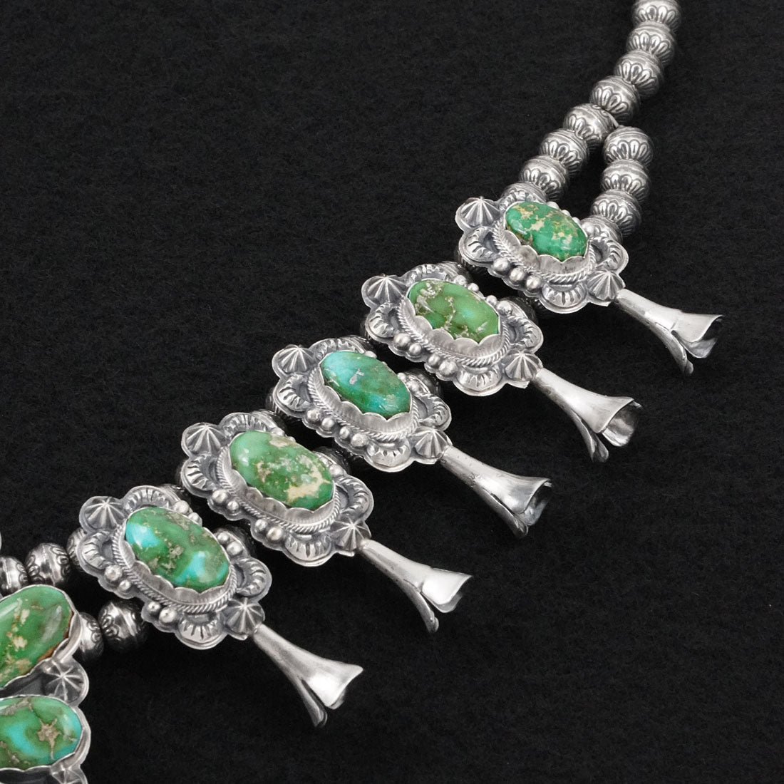 Randy Boyd Turquoise & Sterling Silver Squash Blossom Set