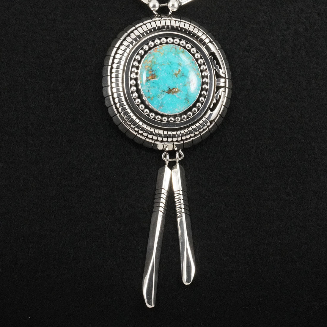 Jonathan Nez Turquoise & Sterling Silver Necklace & Earrings Set