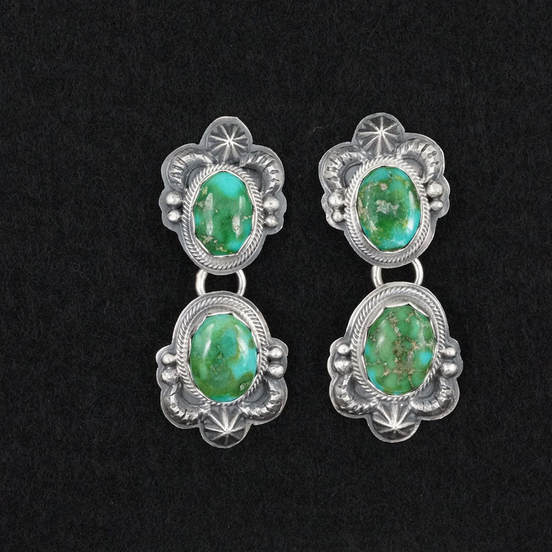 Randy Boyd Turquoise & Sterling Silver Squash Blossom Set