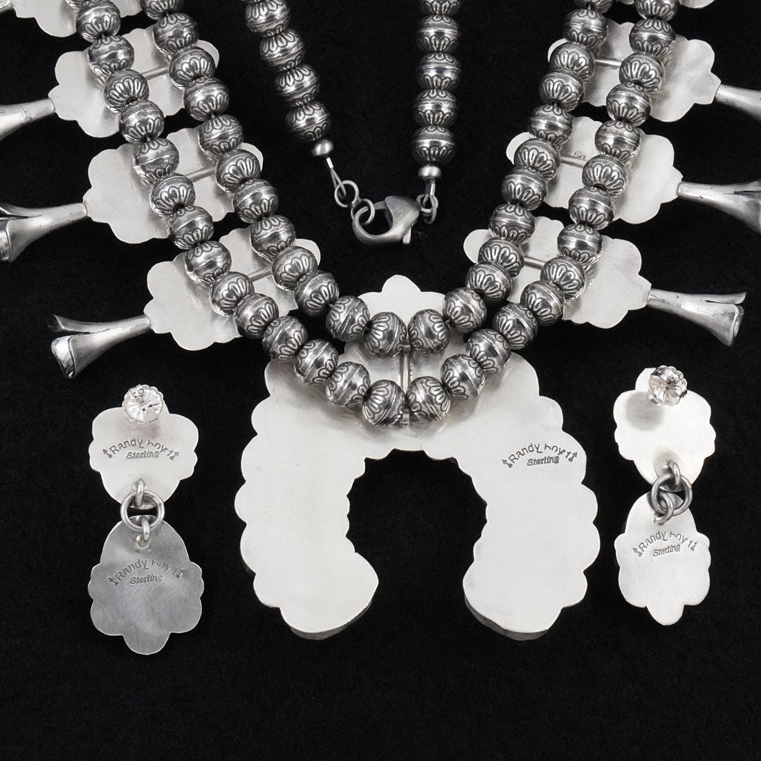 Randy Boyd Turquoise & Sterling Silver Squash Blossom Set