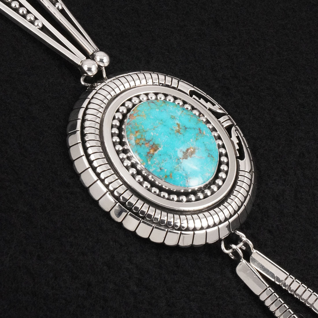 Jonathan Nez Turquoise & Sterling Silver Necklace & Earrings Set