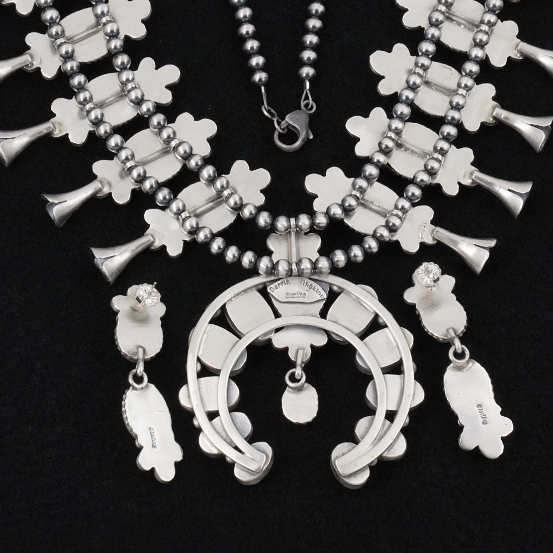 Darrin Livingston Turquoise & Sterling Silver Squash Blossom Set