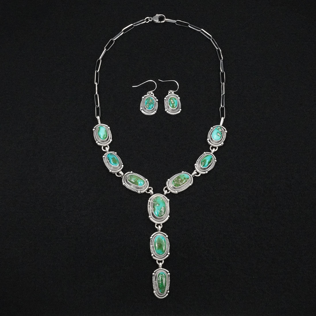 Bobby Johnson Turquoise & Sterling Silver Necklace Set