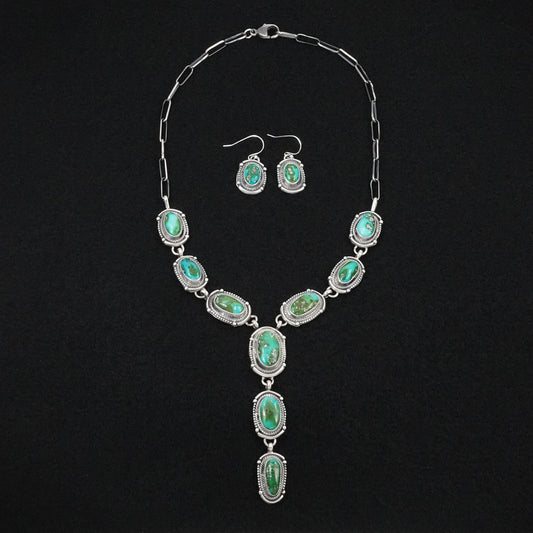 Bobby Johnson Turquoise & Sterling Silver Necklace Set