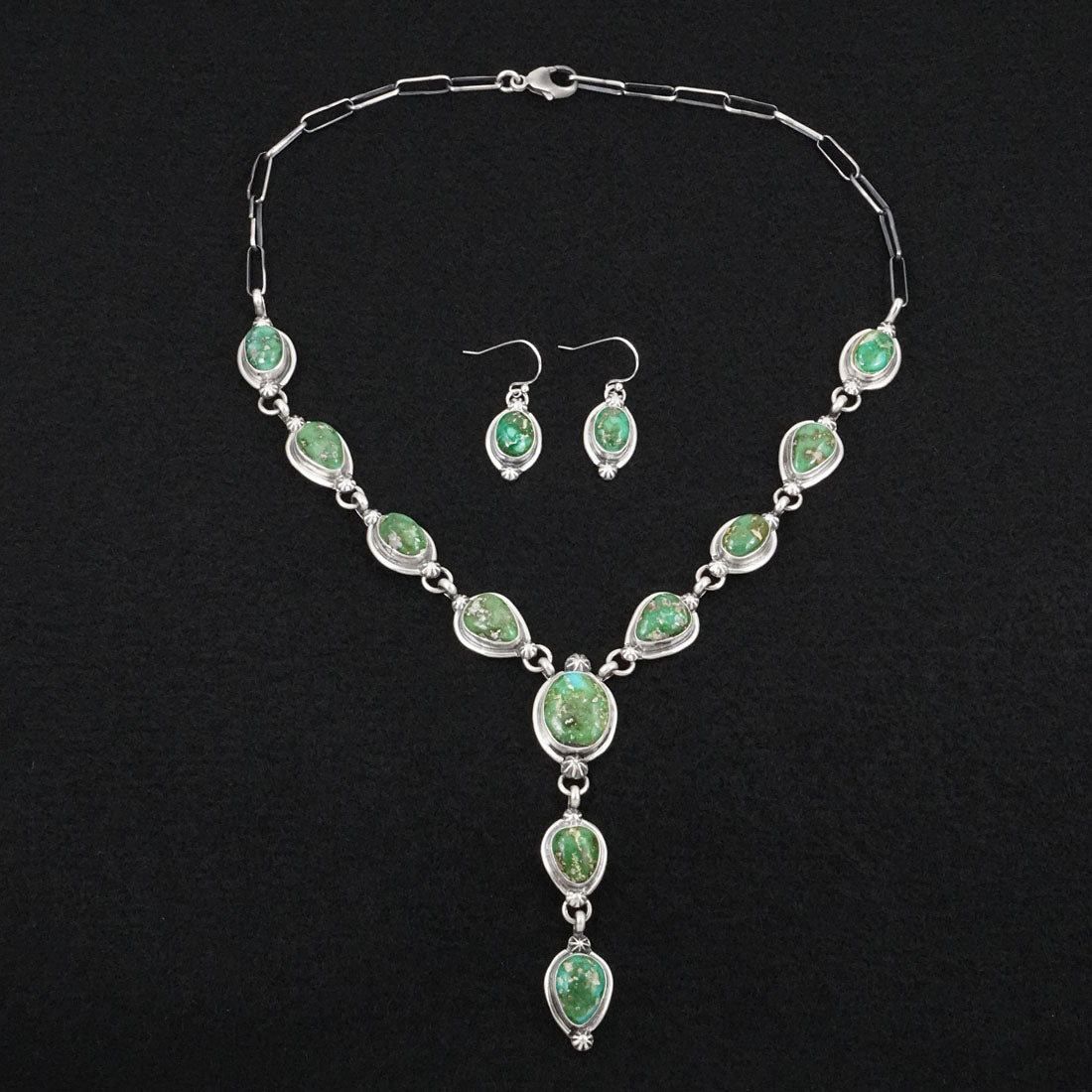 Bobby Johnson Turquoise & Sterling Silver Necklace Set
