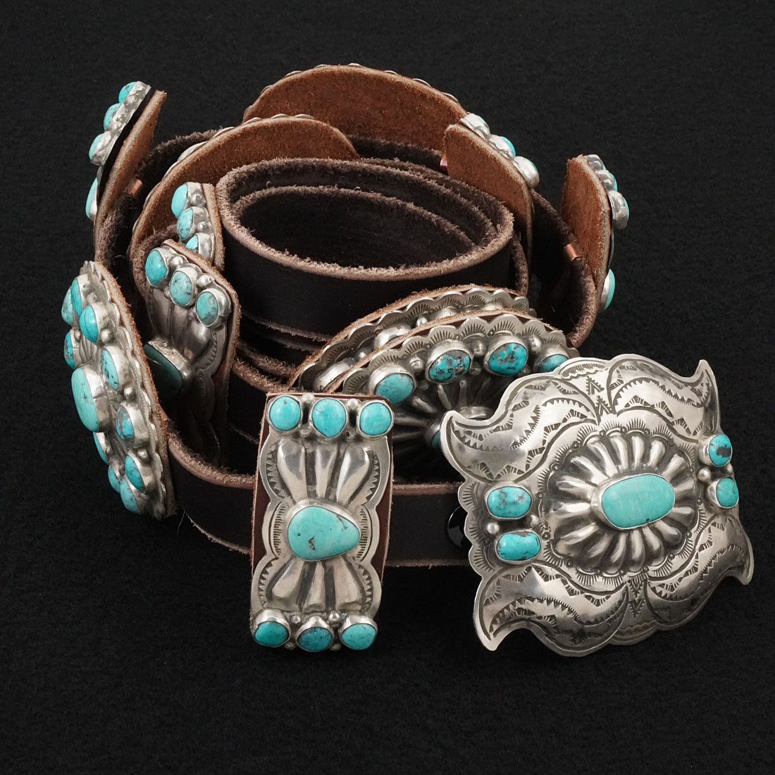 Marilyn Ramone Turquoise & Sterling Silver Concho Belt