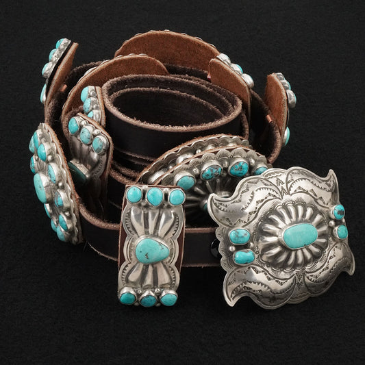 Marilyn Ramone Turquoise & Sterling Silver Concho Belt