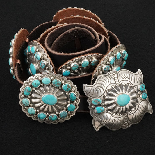Marilyn Ramone Turquoise & Sterling Silver Concho Belt
