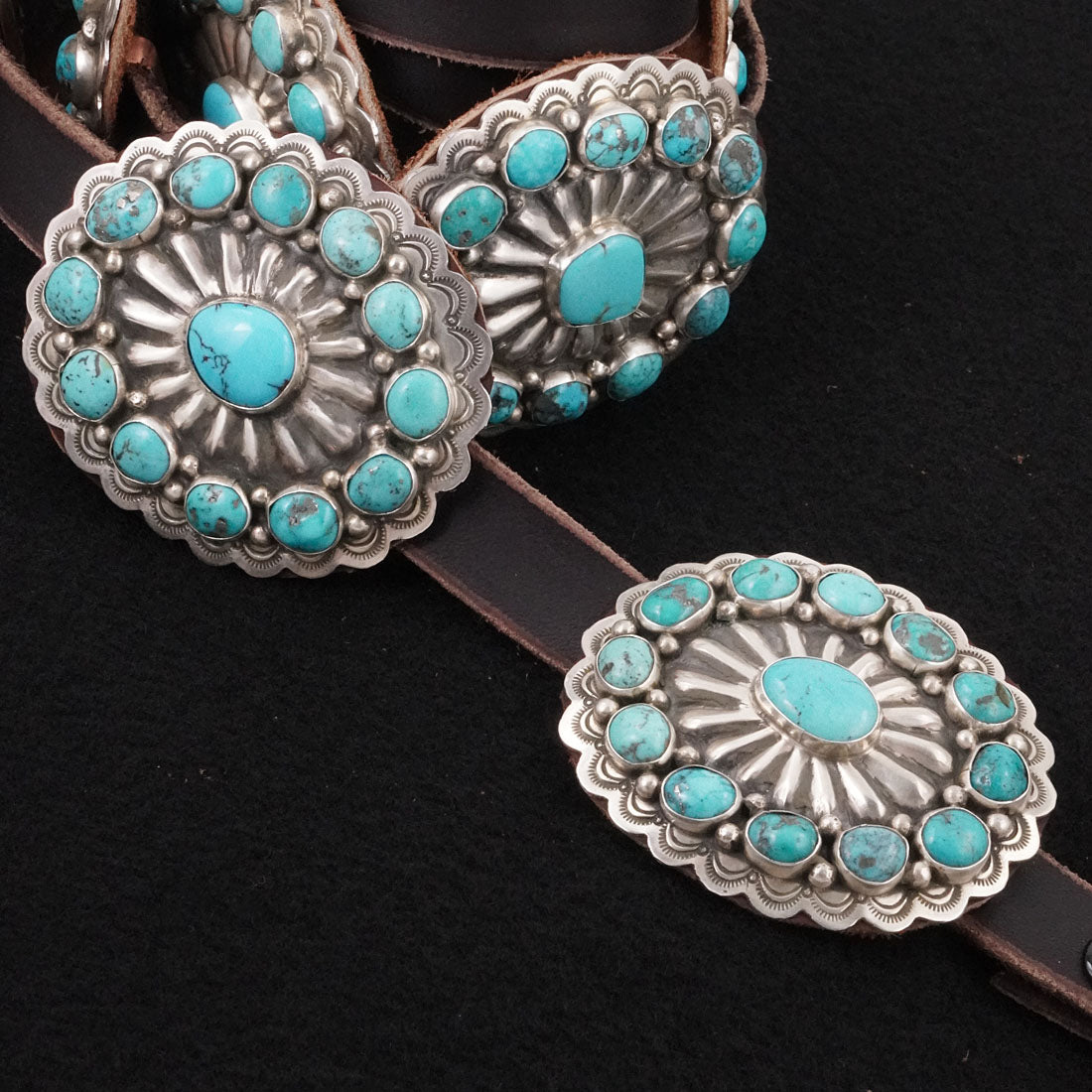 Marilyn Ramone Turquoise & Sterling Silver Concho Belt
