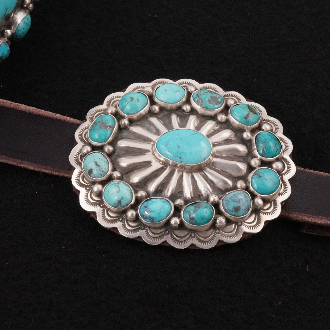 Marilyn Ramone Turquoise & Sterling Silver Concho Belt