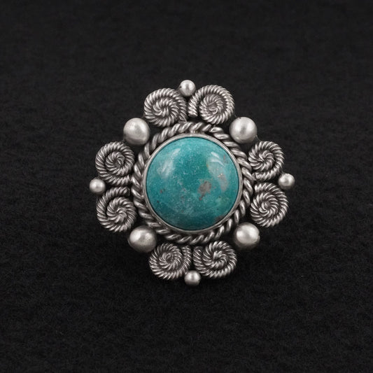 Michael Calladitto Turquoise & Sterling Silver Ring Size 7