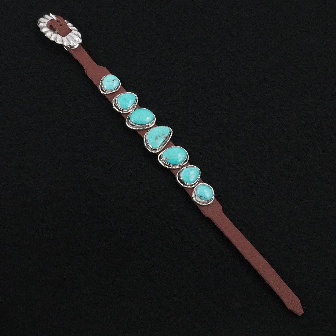 Marlene Ramone Turquoise, Sterling Silver & Leather Bracelet