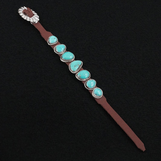 Marlene Ramone Turquoise, Sterling Silver & Leather Bracelet