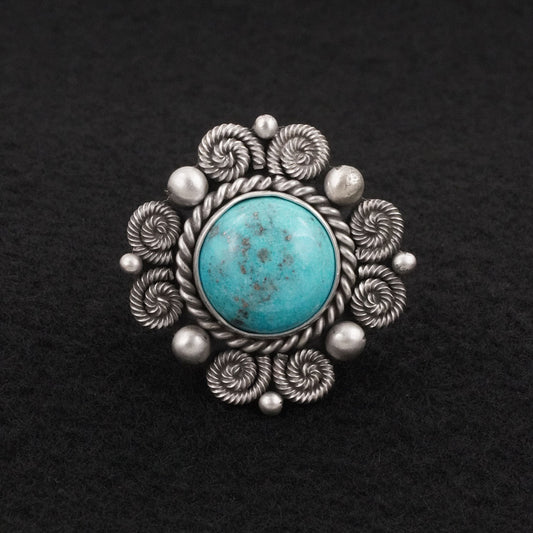Michael Calladitto Turquoise & Sterling Silver Ring Size 7